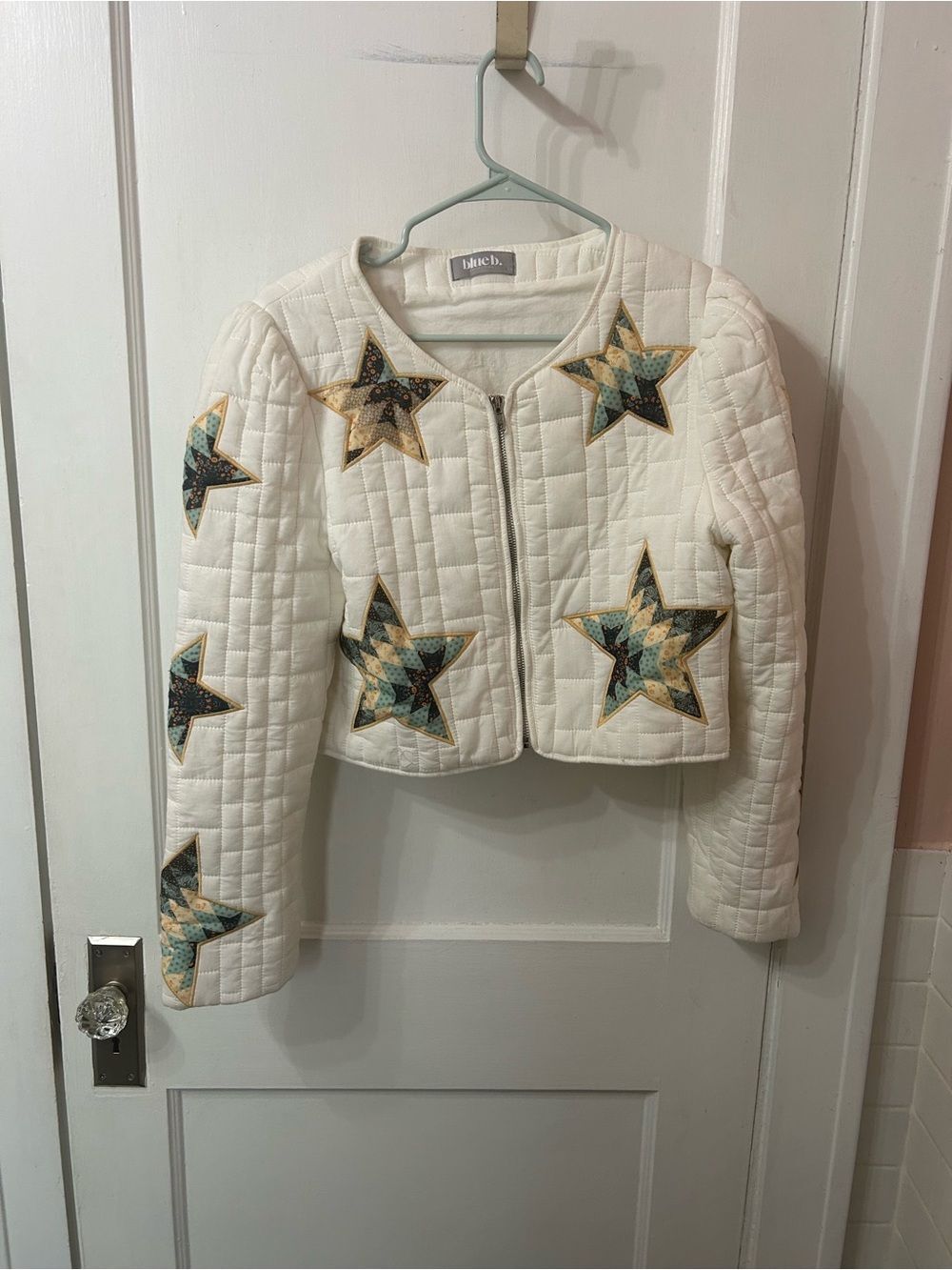 Blue B. Quilted White Crop Jacket